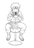 coloriage naruto mange des ramens